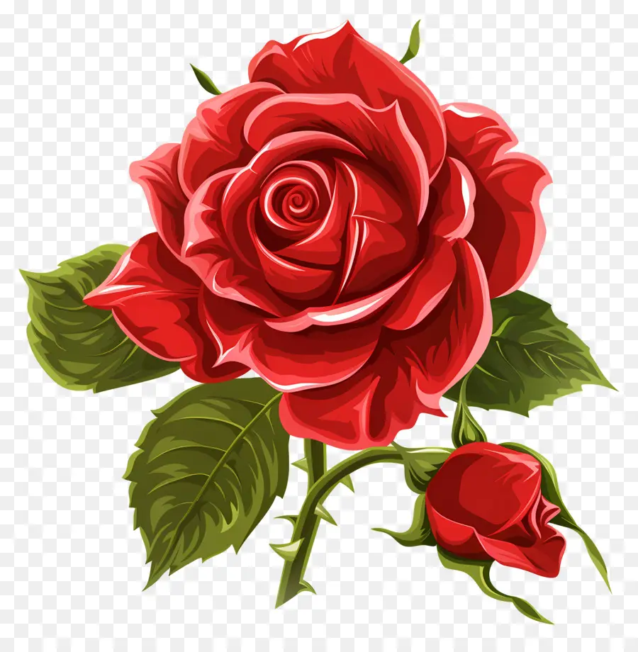 Rose Rouge，Feuilles PNG