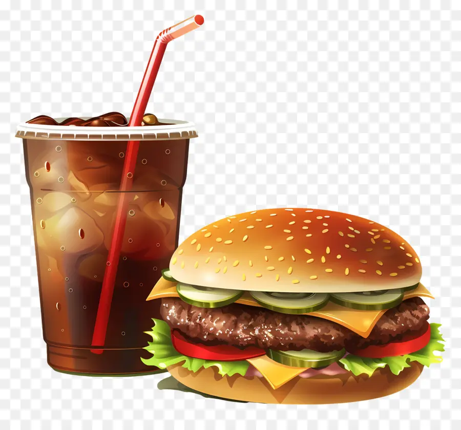 Burger Coca Cola，Restauration Rapide PNG