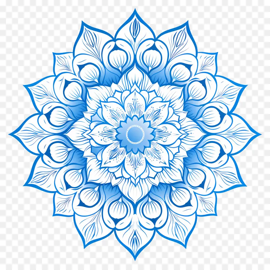 Modèle De Mandala，Mandala Bleu PNG