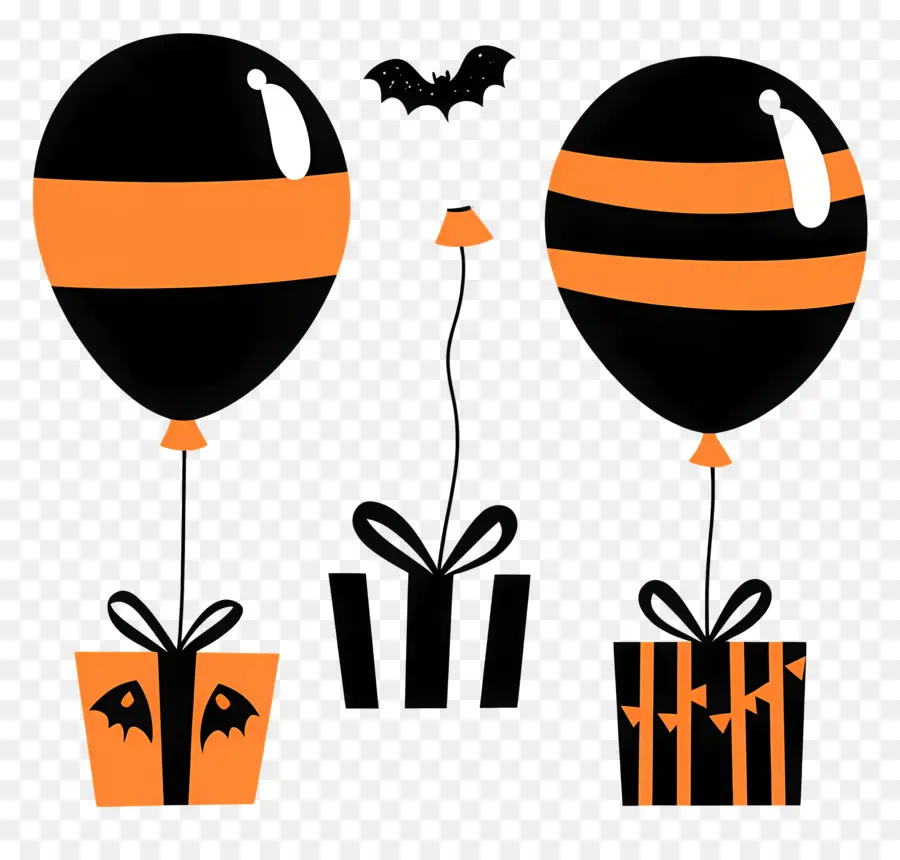 Ballons D'halloween，Cadeaux PNG