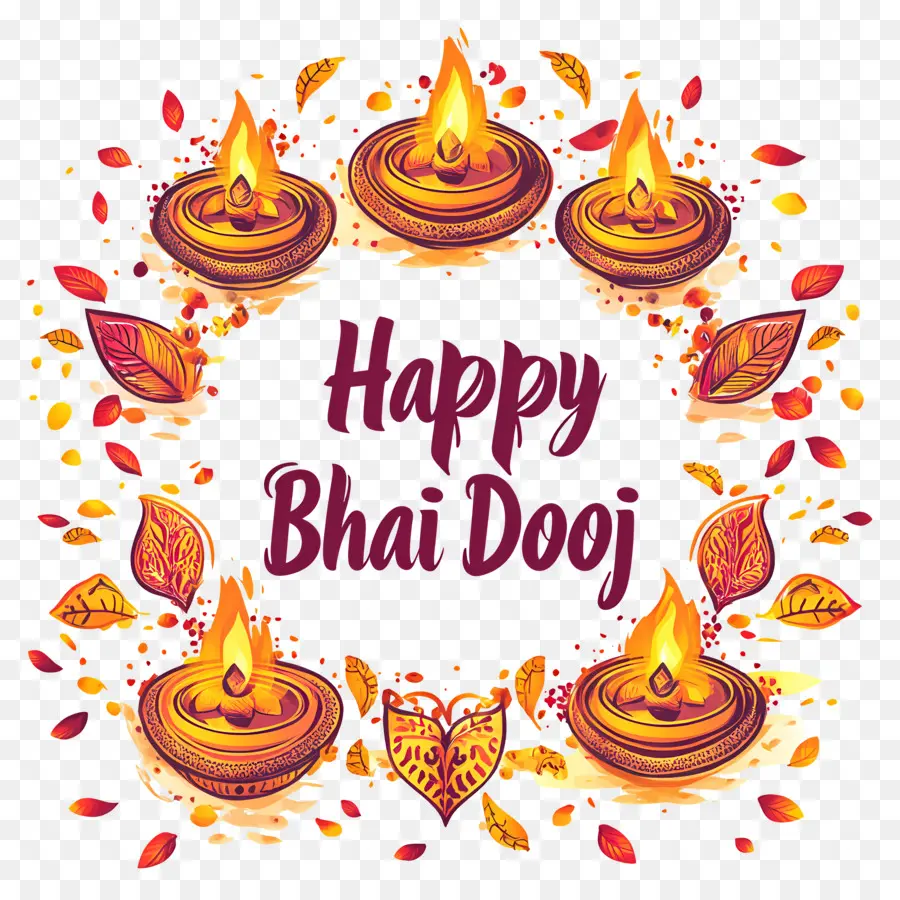 Joyeux Bhai Dooj，Lampes Bhai Dooj PNG