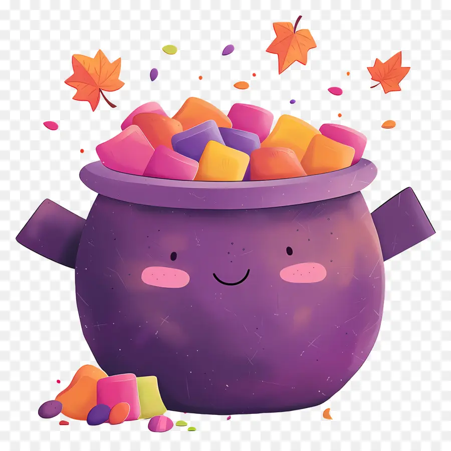 Bonbons D'halloween，Pot Violet PNG