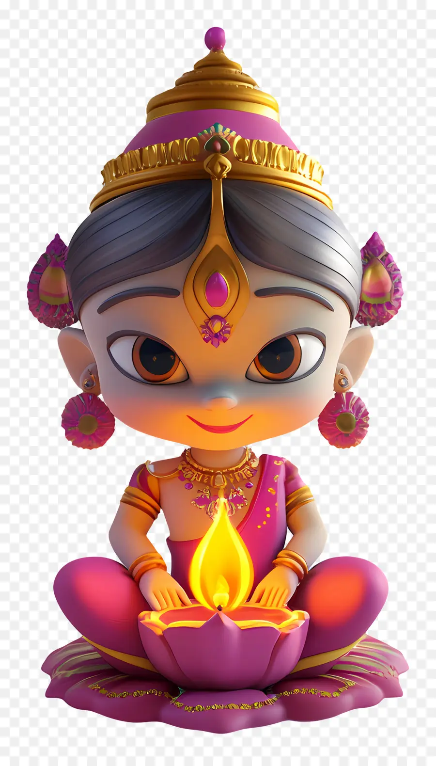 Deepavali，Personnage Avec Lampe PNG