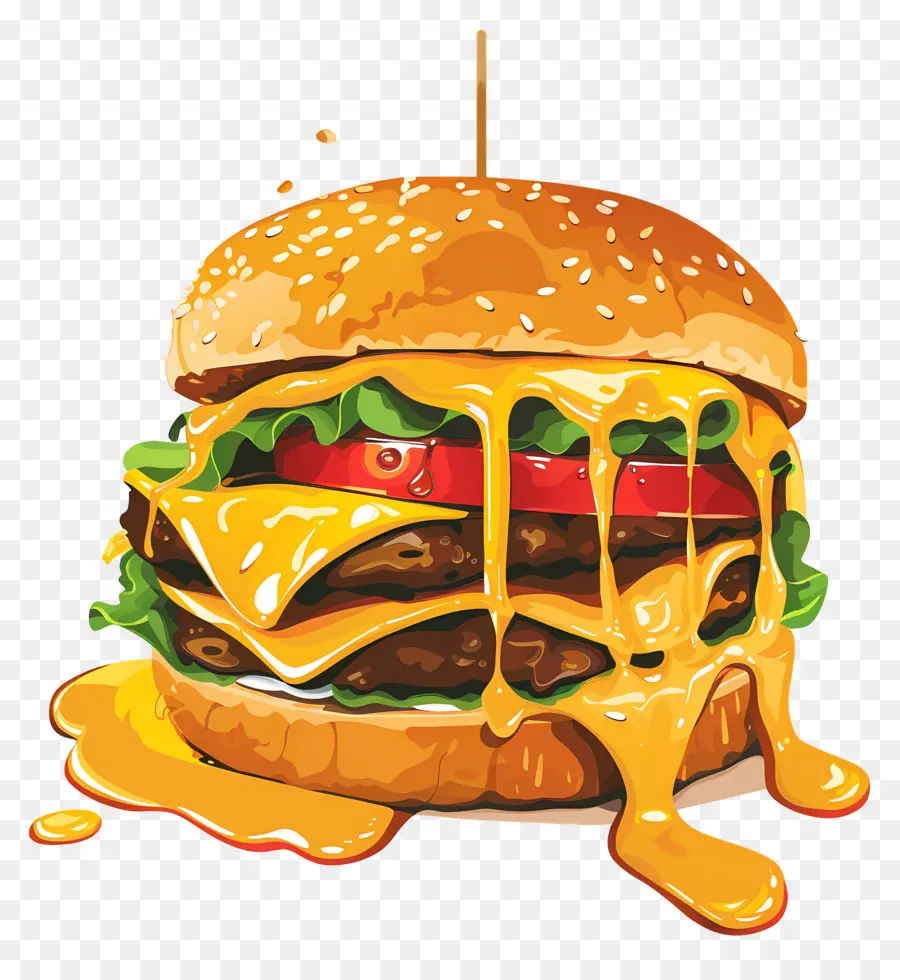 Burger Juteux，Burger Coloré PNG