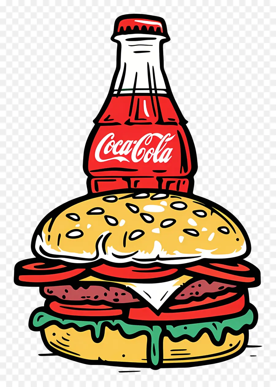 Burger Coca Cola，Coca Cola Et Burger PNG