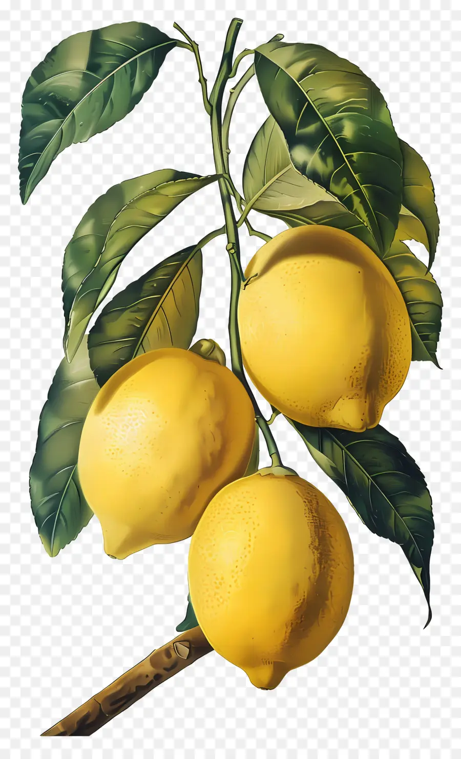 Citron Millésime，Branche De Citron PNG