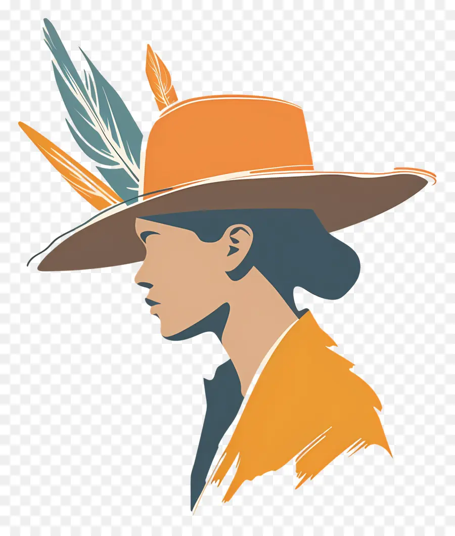 Logo De Fille，Femme Au Chapeau PNG