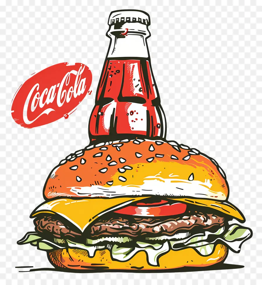 Burger Coca Cola，Coca Cola Et Burger PNG