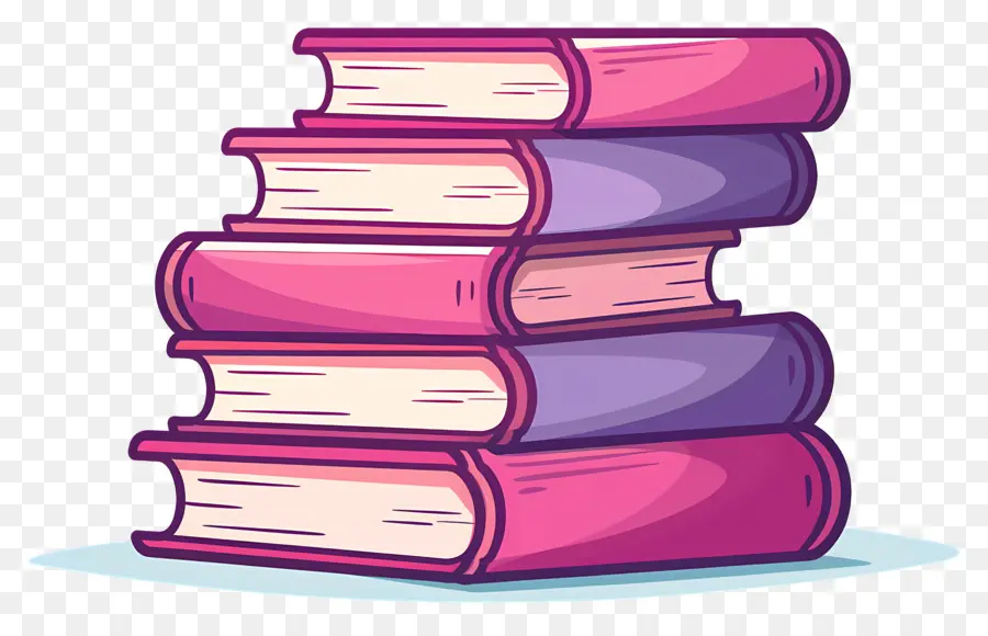 Livres Rose，Pile De Livres PNG