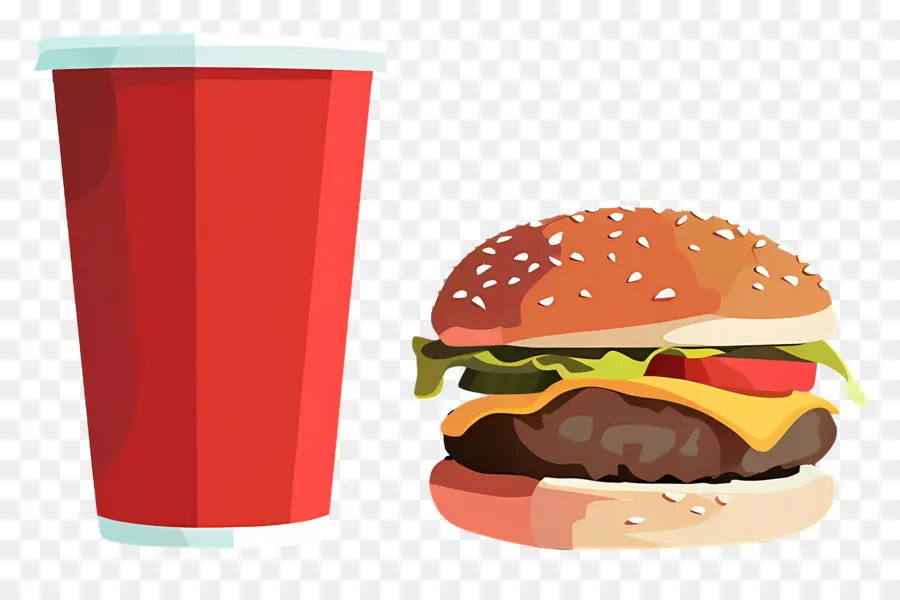 Burger Coca Cola，Burger Et Frites PNG