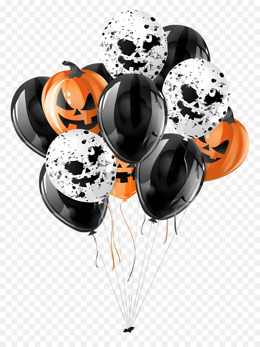 Ballons D'halloween，Citrouilles PNG