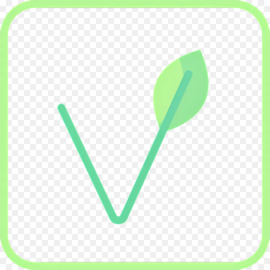 Symbole Végétarien，Chèque Feuille Verte PNG