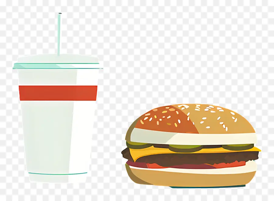 Burger Coca Cola，Burger Et Boisson PNG