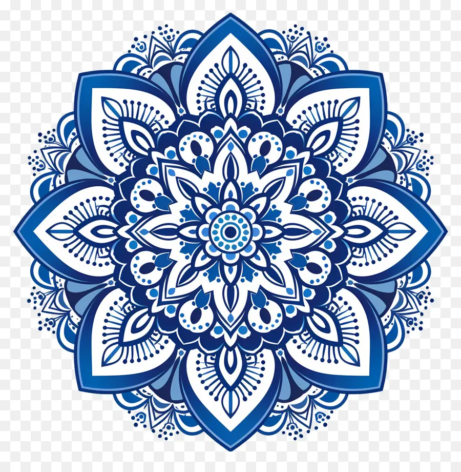 Modèle De Mandala，Mandala Bleu PNG