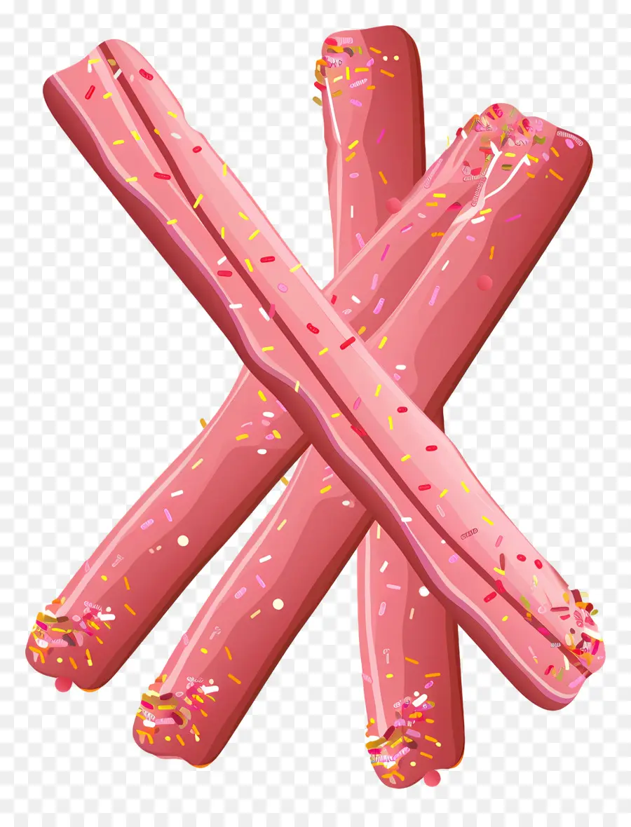 Bâtonnets De Chocolat，Bâtonnets Saupoudrés De Rose PNG