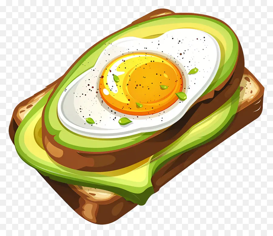 Griller，Avocat Et Oeuf Sur Toast PNG