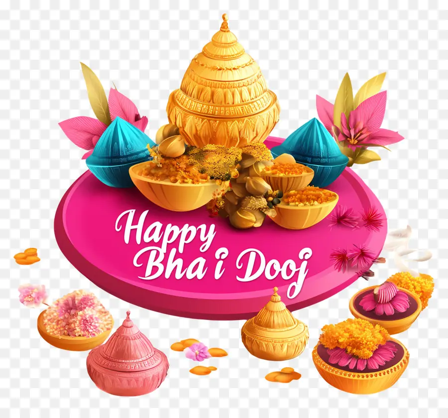 Joyeux Bhai Dooj，Texte Joyeux Bhai Dooj PNG