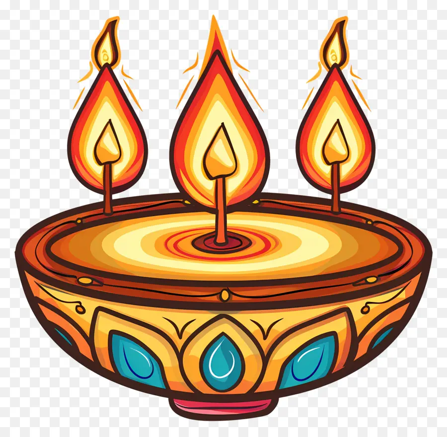 Diwali Diya，Lampe à Bougie PNG