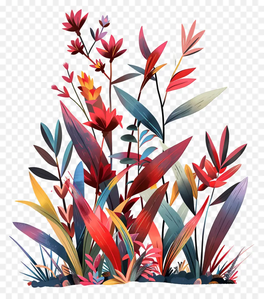 Fleur D'herbe，Plantes Colorées PNG