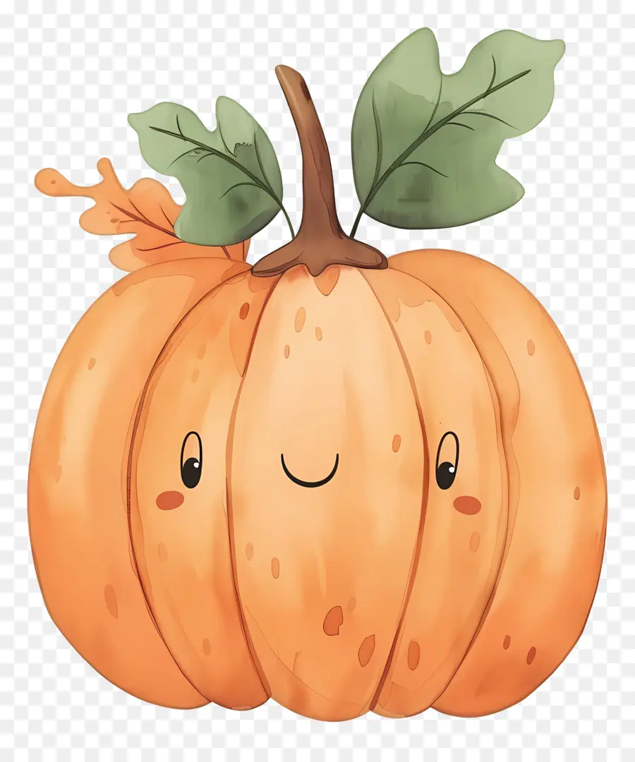 Citrouille Aquarelle，Citrouille Souriante PNG