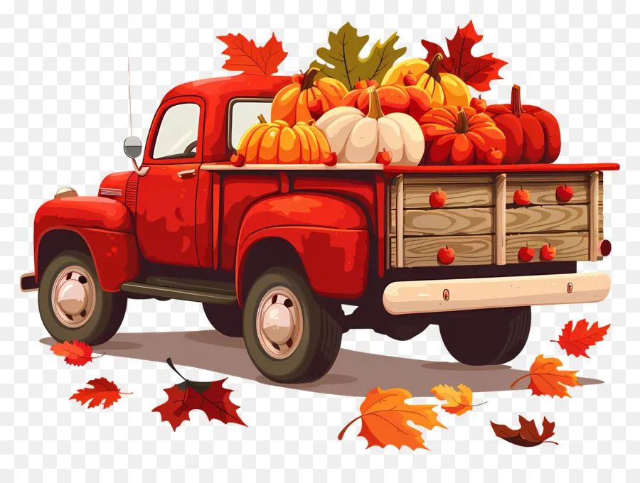 Camion Citrouille，Camion Avec Des Citrouilles PNG