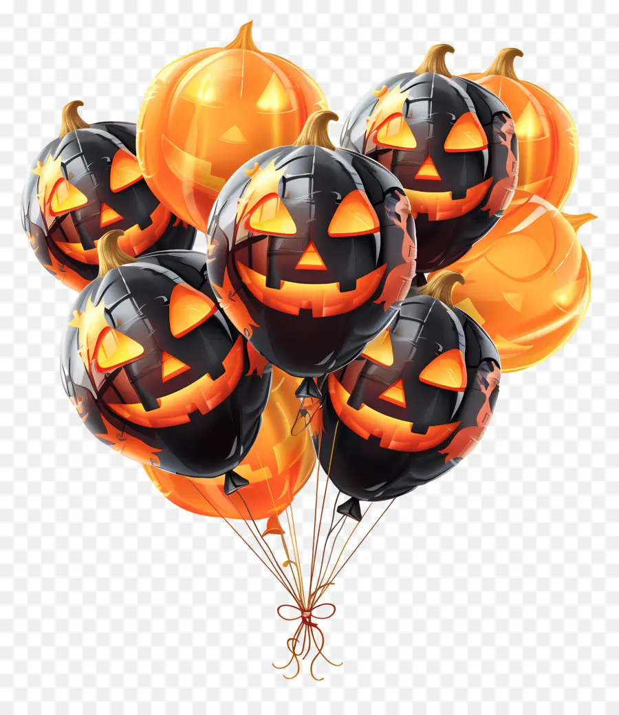 Ballons D'halloween，Ballons Citrouille PNG