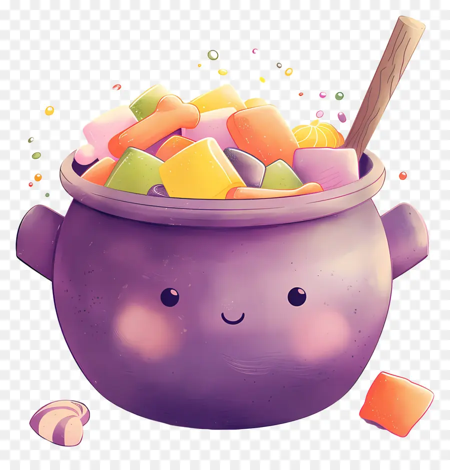 Bonbons D'halloween，Chaudron Violet PNG