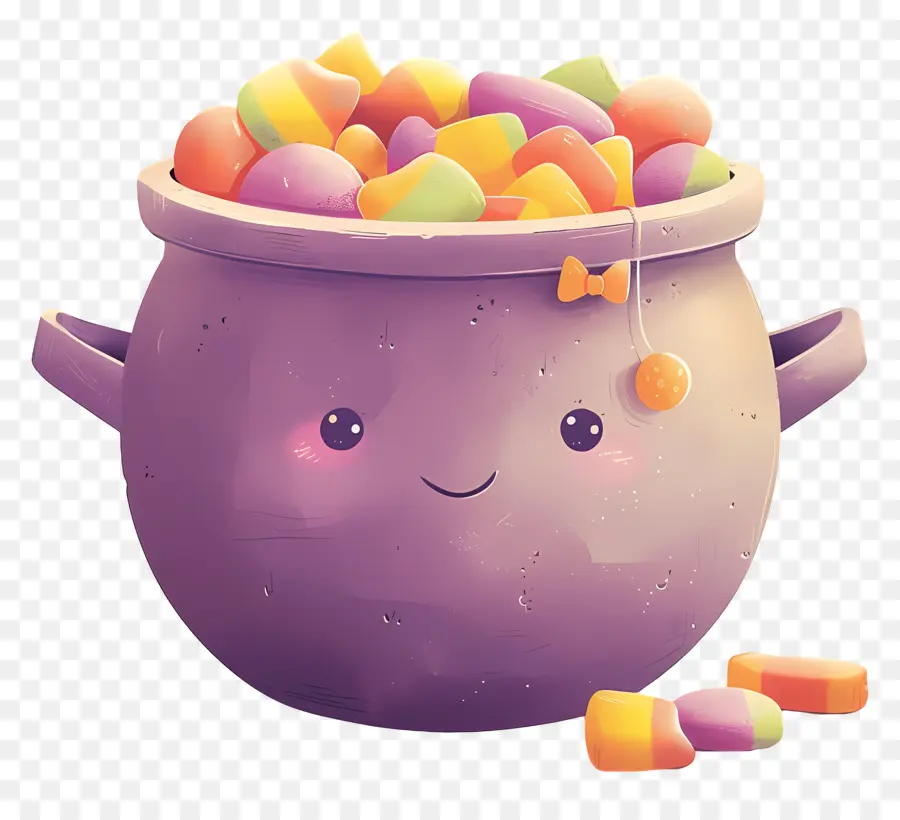 Bonbons D'halloween，Chaudron Violet PNG