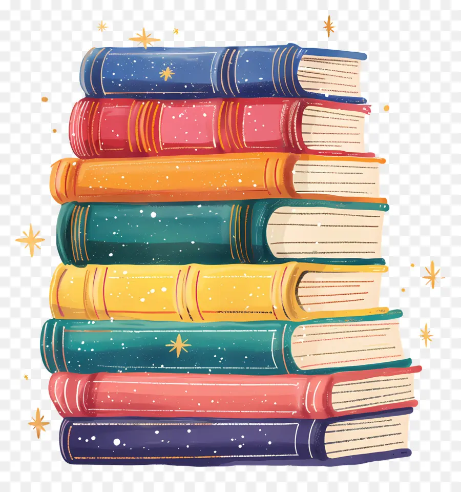 Pile De Livres，En Lisant PNG