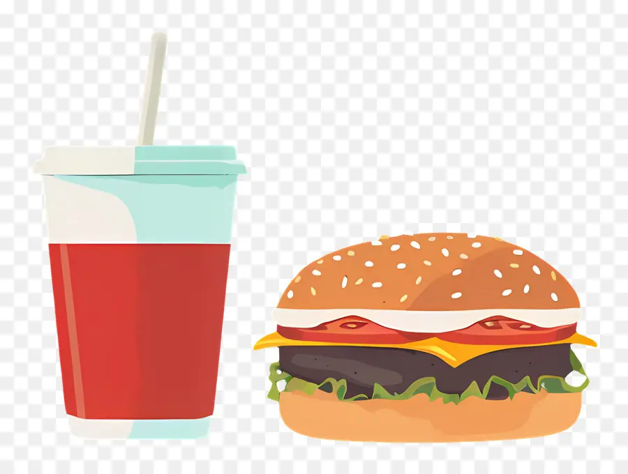 Burger Coca Cola，Burger Et Boisson PNG