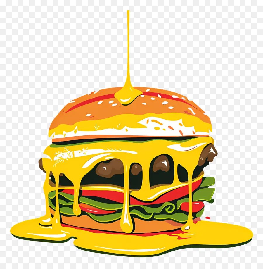 Burger Juteux，Burger Coloré PNG