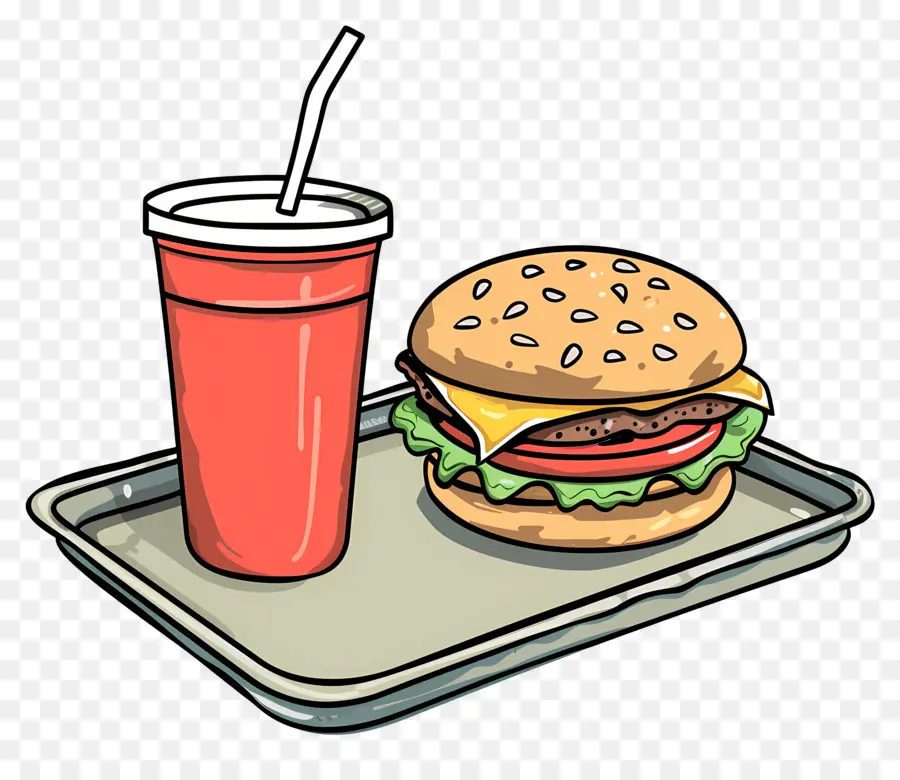 Burger Coca Cola，Burger Et Boisson PNG