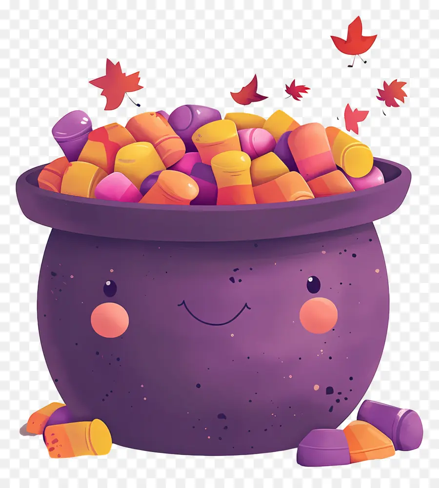 Bonbons D'halloween，Pot Violet PNG