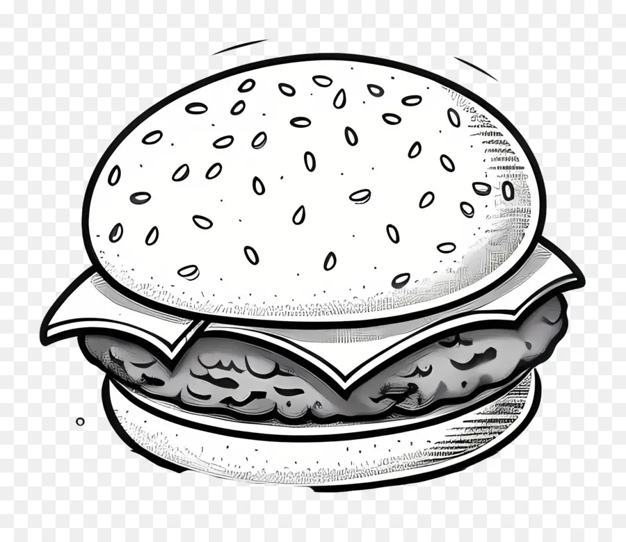 Aperçu Du Hamburger，Croquis De Hamburger PNG