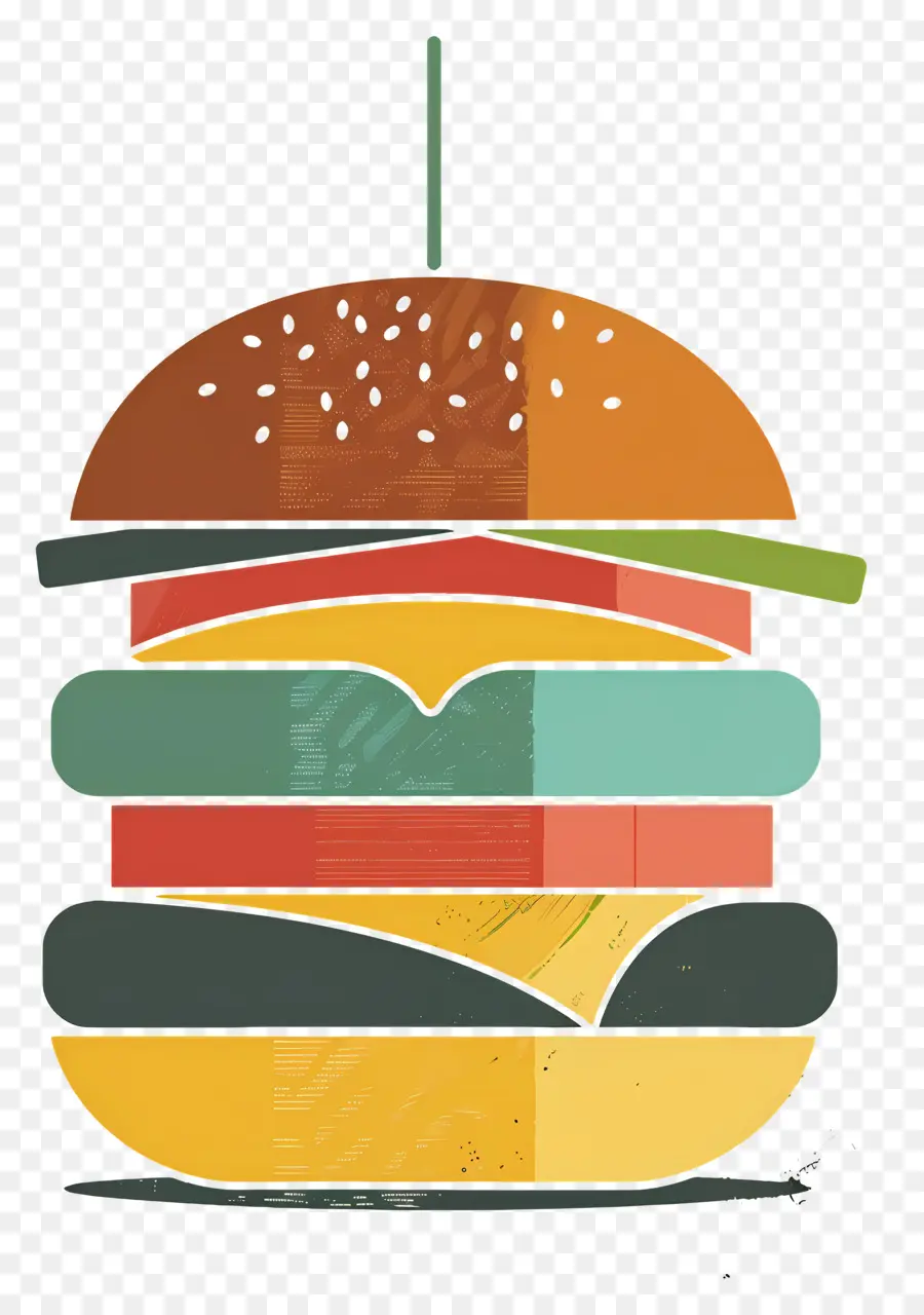 Burger Juteux，Burger Coloré PNG