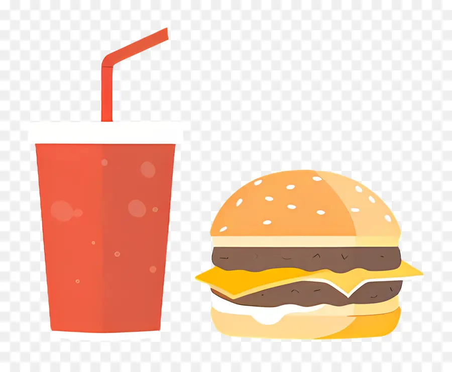 Burger Coca Cola，Burger Et Boisson PNG