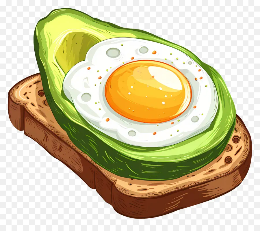 Griller，Avocat Et Oeuf Sur Toast PNG