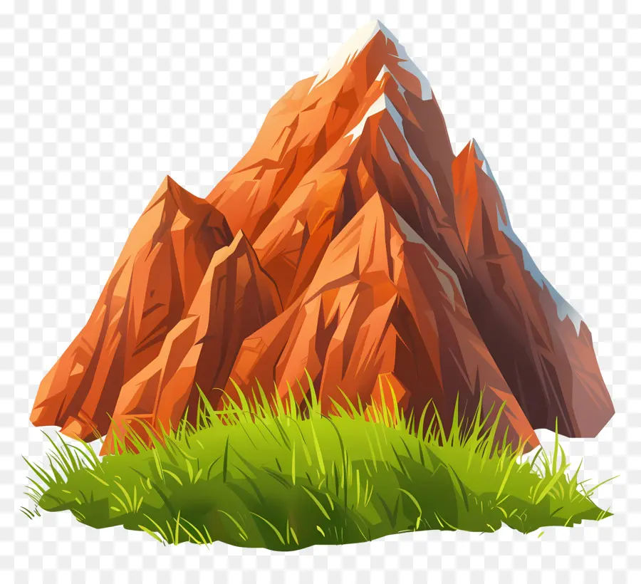 Herbe De Montagne，Montagne Rocheuse Rouge PNG