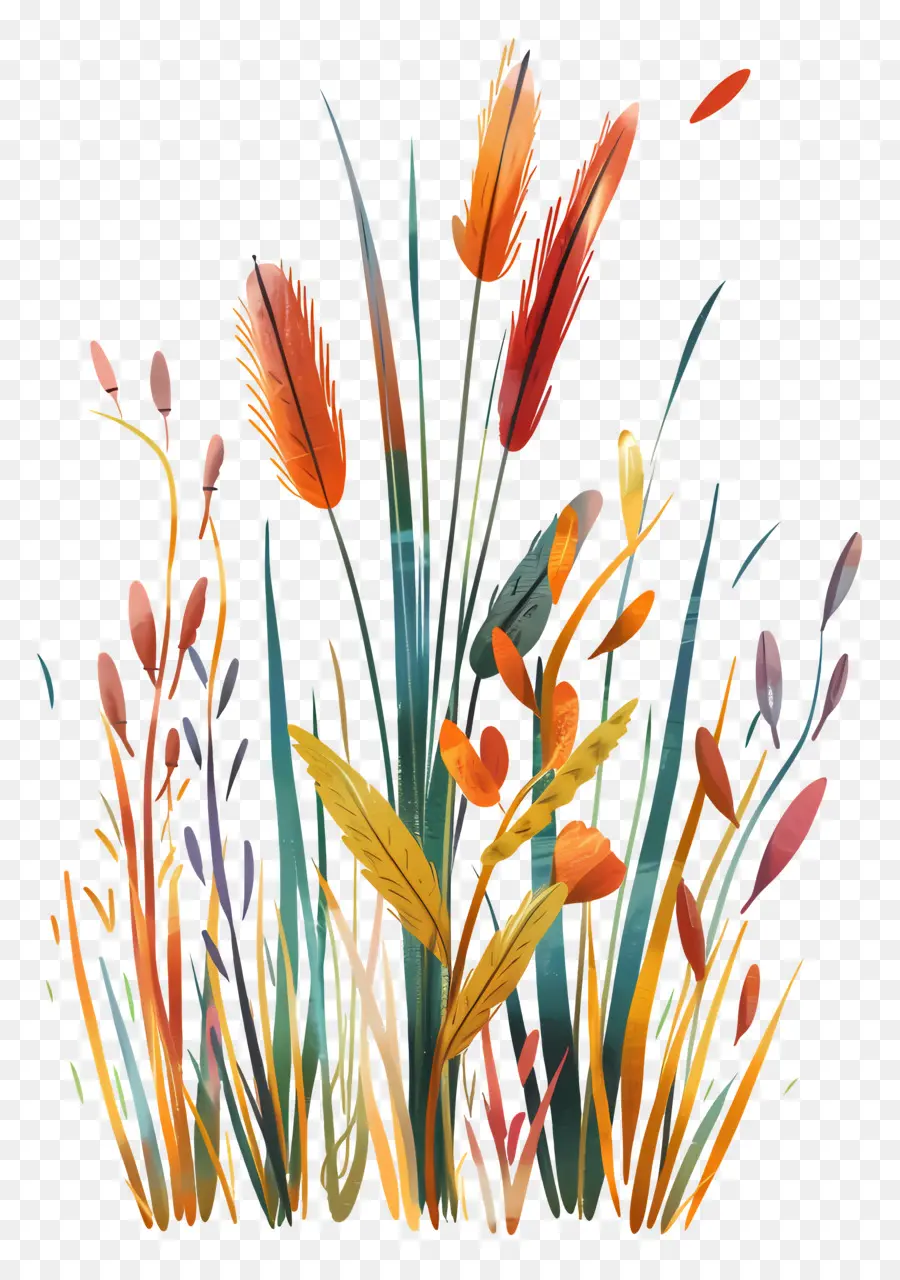 Fleur D'herbe，Herbes Colorées PNG