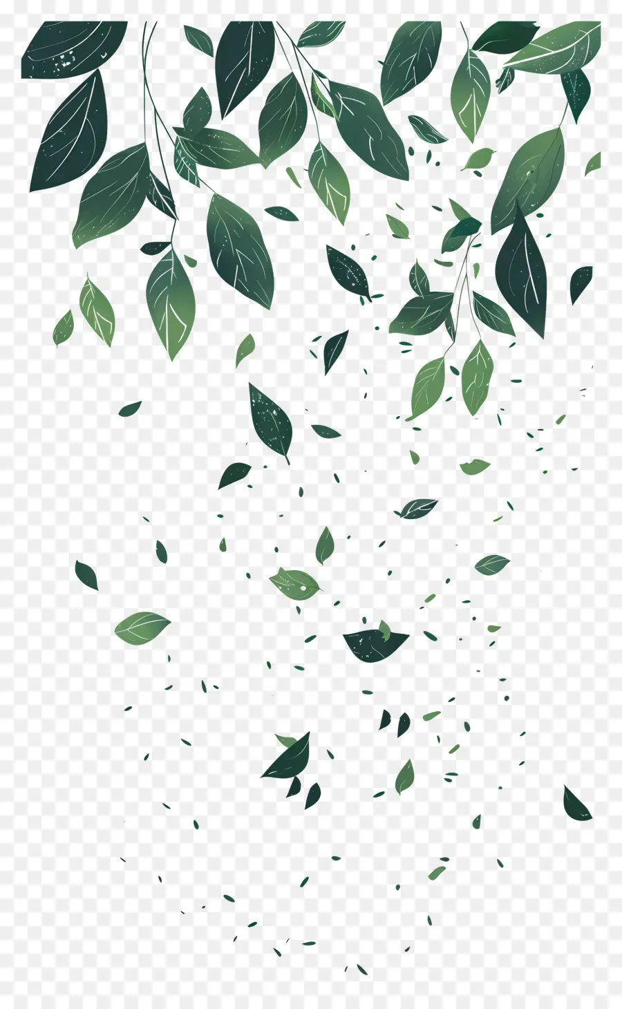 Feuilles Qui Tombent，Feuilles Vertes PNG