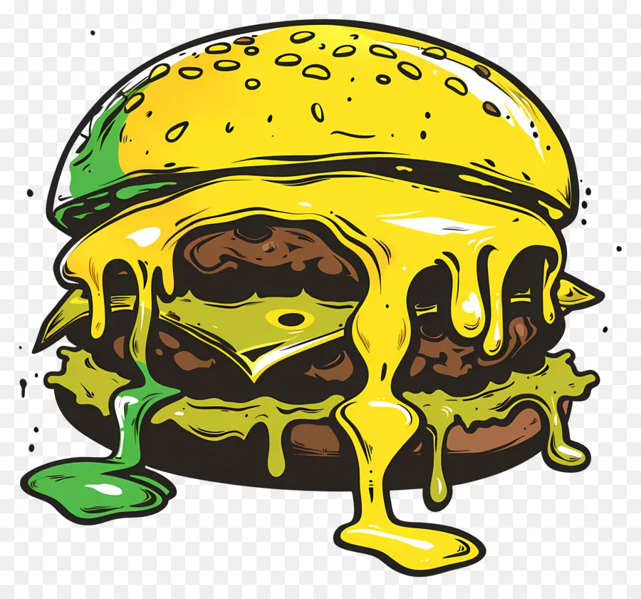 Burger Juteux，Burger Au Fromage PNG