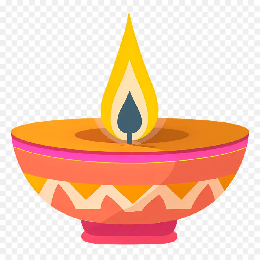 Diwali Diya，Lit Diya PNG