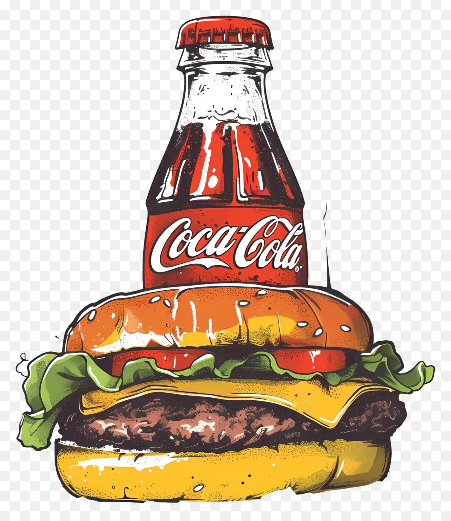 Burger Coca Cola，Coca Cola Et Burger PNG