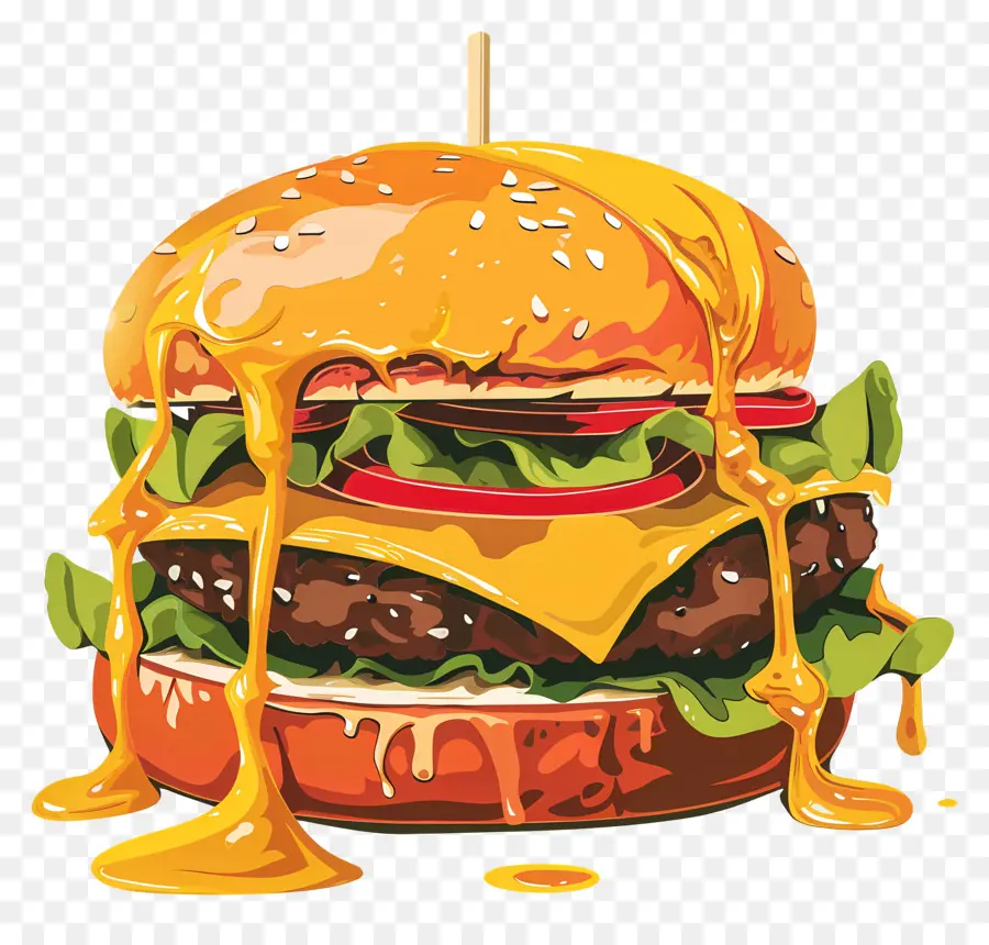 Burger Juteux，Burger Coloré PNG