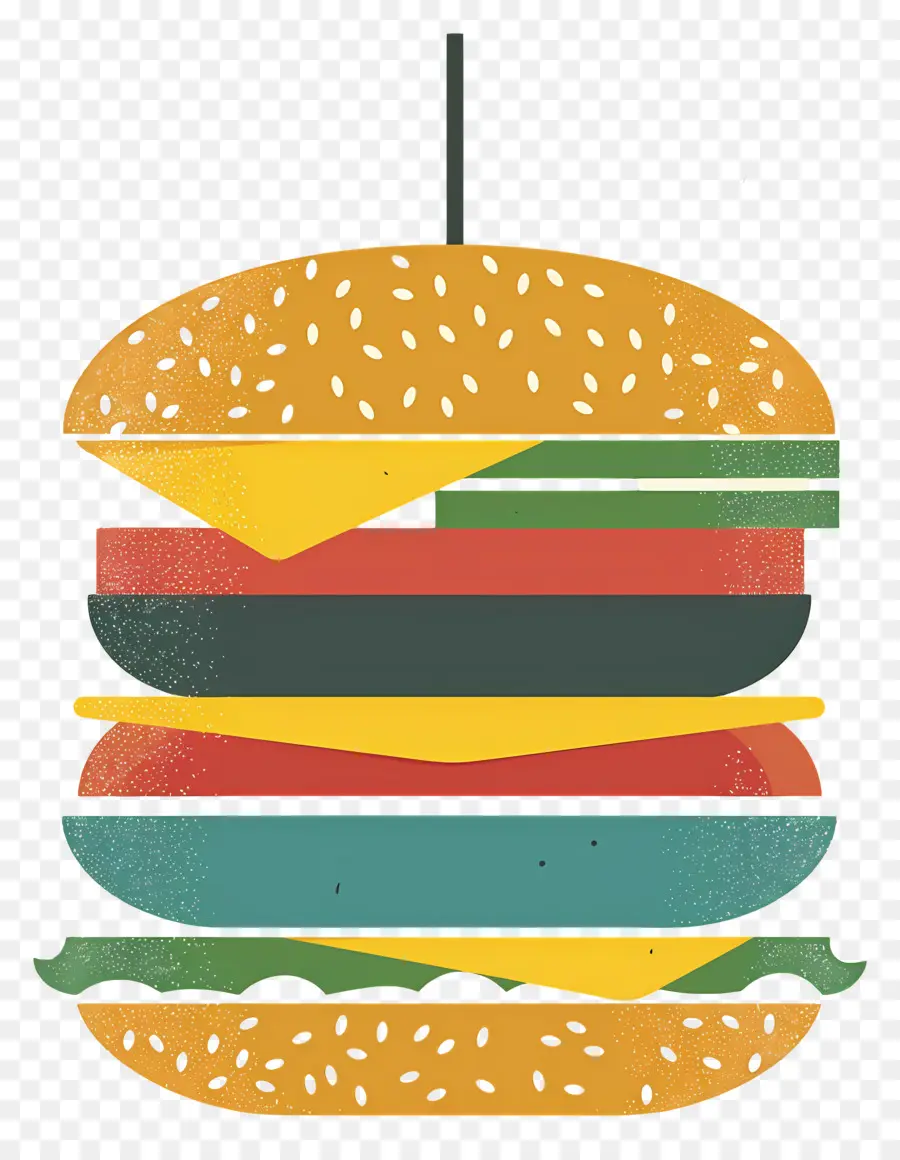 Burger Juteux，Burger Coloré PNG