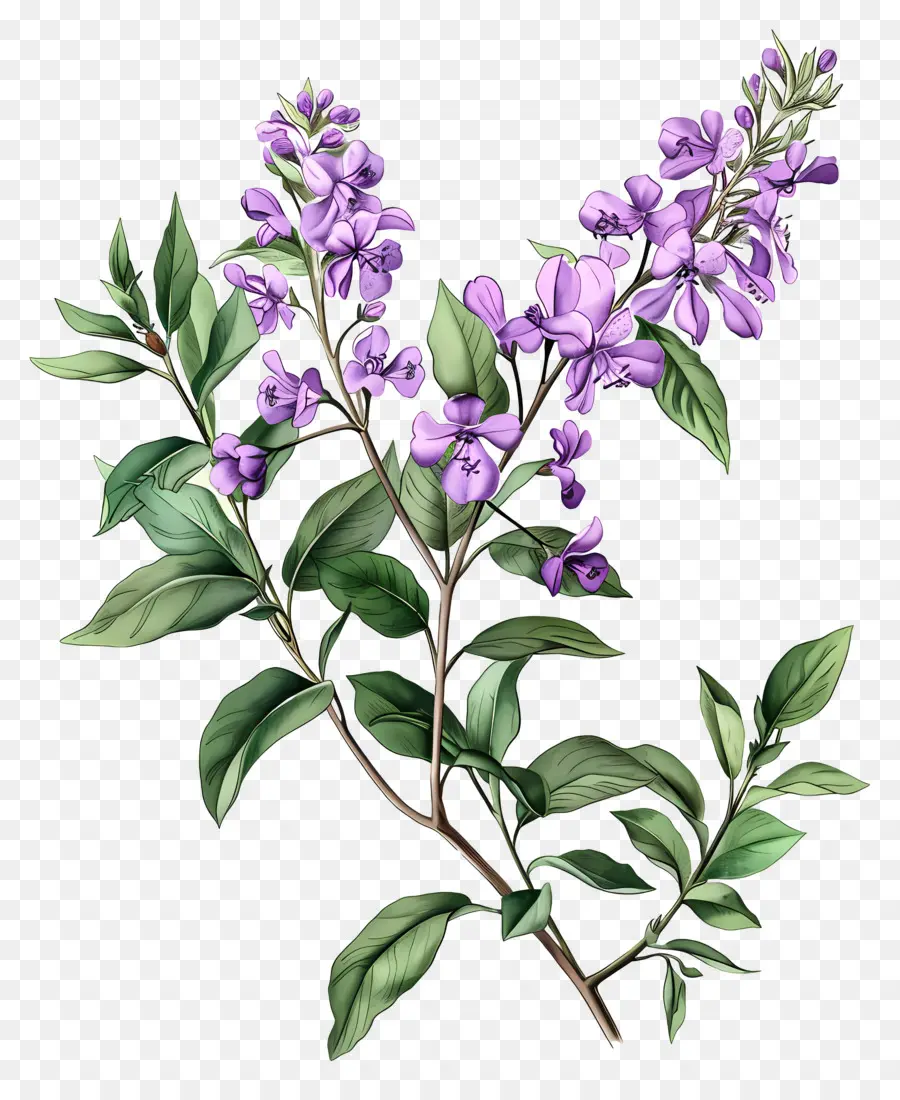 Baie De Chine En Fleurs，Fleurs Violettes PNG