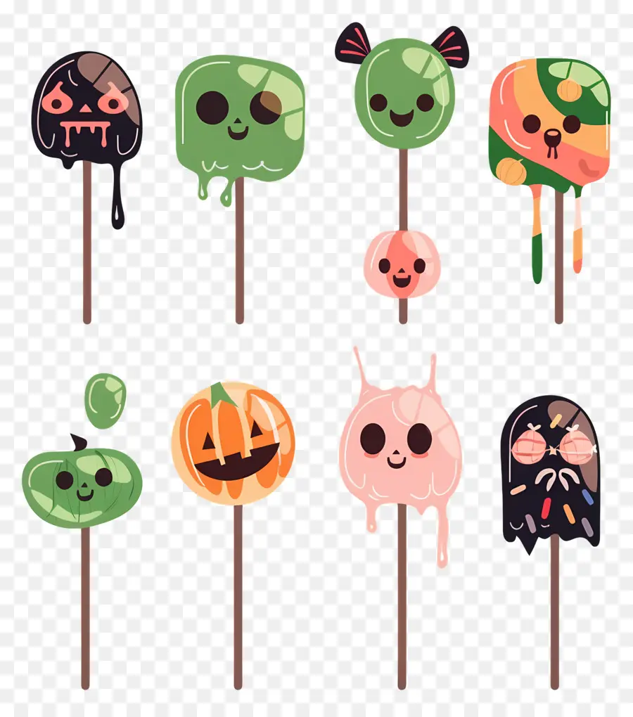 Sucette D'halloween，Personnages Mignons En Sucette PNG