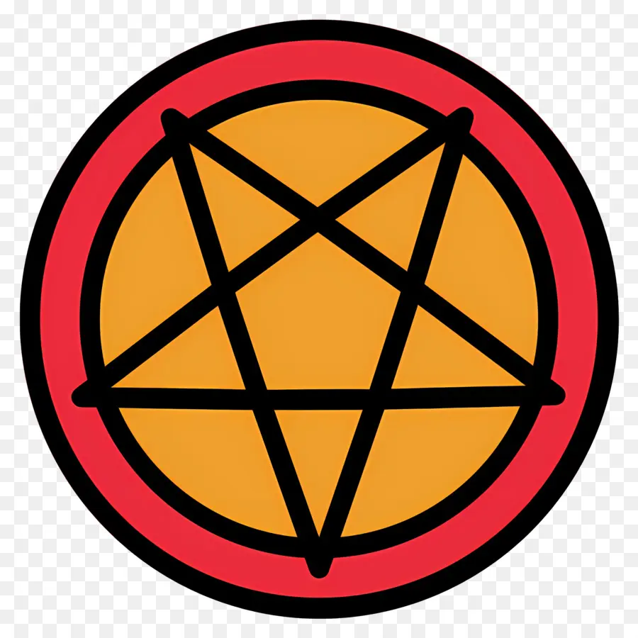 Symbole Du Pentagramme，Pentagramme Rouge Et Jaune PNG