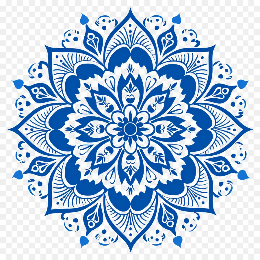 Modèle De Mandala，Mandala Bleu PNG