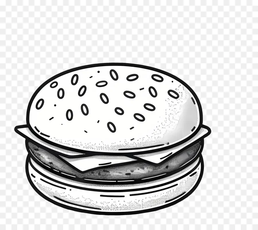 Aperçu Du Hamburger，Croquis De Hamburger PNG